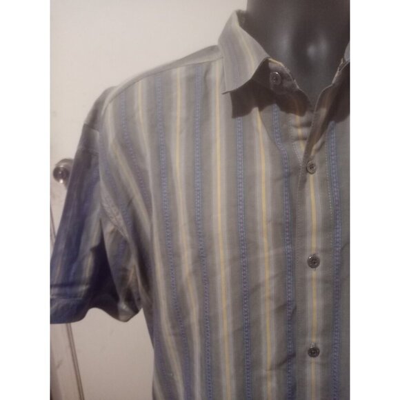 Kuhl Shirt Mens 2XL Gray Strip Short Sleeve Button Up Suncel Cowboy Western Work - Picture 6 of 15